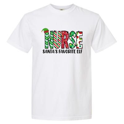 Nurse Santas Favorite Elf Funny Nurse Merry Christmas Gift Garment-Dyed Heavyweight T-Shirt