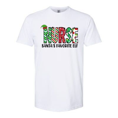 Nurse Santas Favorite Elf Funny Nurse Merry Christmas Gift Softstyle CVC T-Shirt