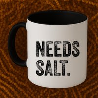 Needs Salt Funny Cooking Baking Chef Assistant Baker Retro Gift Mug