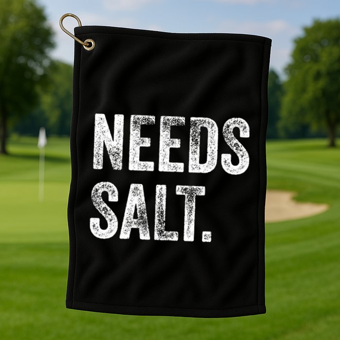 Needs Salt Funny Cooking Baking Chef Assistant Baker Retro Gift Golf Towel