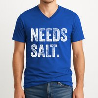 Needs Salt Funny Cooking Baking Chef Assistant Baker Retro Gift V-Neck T-Shirt
