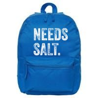 Needs Salt Funny Cooking Baking Chef Assistant Baker Retro Gift 16 in Basic Backpack