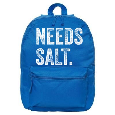 Needs Salt Funny Cooking Baking Chef Assistant Baker Retro Gift 16 in Basic Backpack