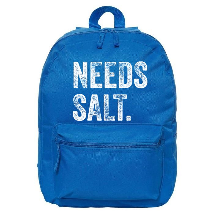 Needs Salt Funny Cooking Baking Chef Assistant Baker Retro Gift 16 in Basic Backpack