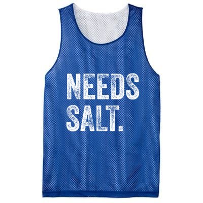 Needs Salt Funny Cooking Baking Chef Assistant Baker Retro Gift Mesh Reversible Basketball Jersey Tank