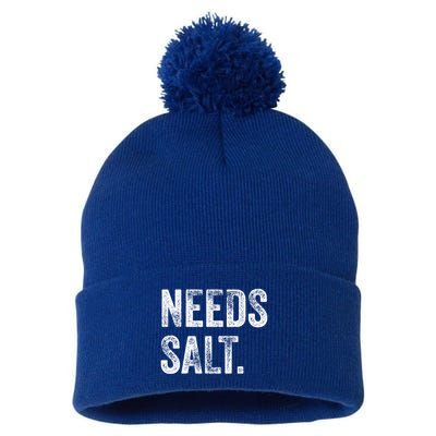 Needs Salt Funny Cooking Baking Chef Assistant Baker Retro Gift Pom Pom 12in Knit Beanie