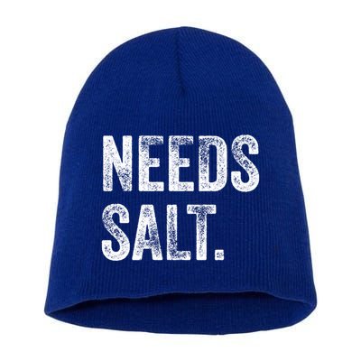 Needs Salt Funny Cooking Baking Chef Assistant Baker Retro Gift Short Acrylic Beanie