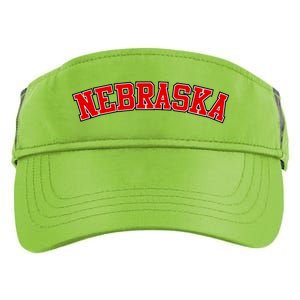 Nebraska Sports Fan Word Logo Football Adult Drive Performance Visor