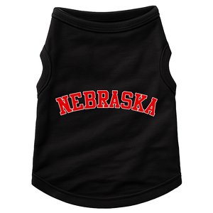 Nebraska Sports Fan Word Logo Football Doggie Tank