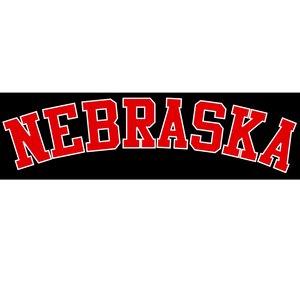 Nebraska Sports Fan Word Logo Football Bumper Sticker