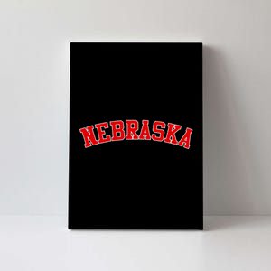 Nebraska Sports Fan Word Logo Football Canvas