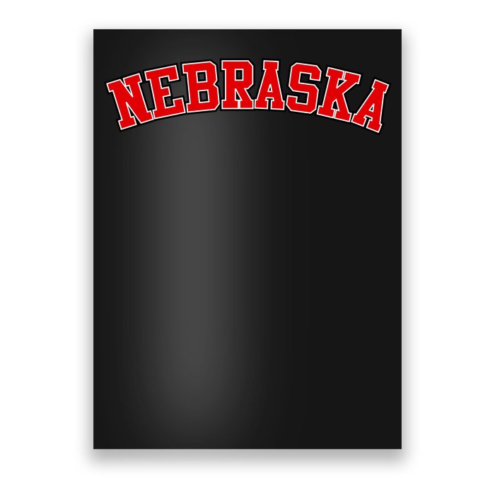 Nebraska Sports Fan Word Logo Football Poster