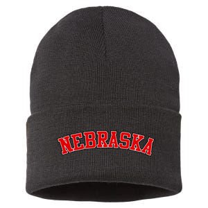 Nebraska Sports Fan Word Logo Football Sustainable Knit Beanie