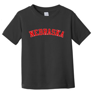 Nebraska Sports Fan Word Logo Football Toddler T-Shirt