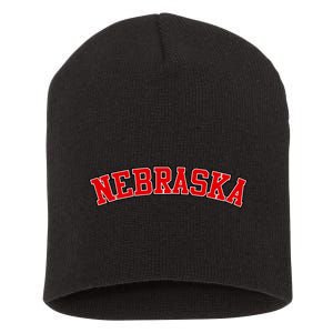 Nebraska Sports Fan Word Logo Football Short Acrylic Beanie