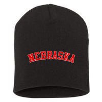 Nebraska Sports Fan Word Logo Football Short Acrylic Beanie