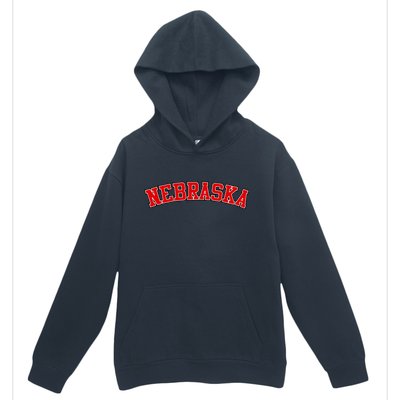 Nebraska Sports Fan Word Logo Football Urban Pullover Hoodie