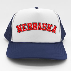 Nebraska Sports Fan Word Logo Football Trucker Hat