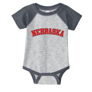 Nebraska Sports Fan Word Logo Football Infant Baby Jersey Bodysuit