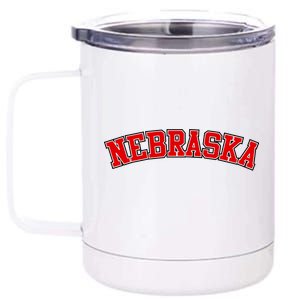 Nebraska Sports Fan Word Logo Football 12 oz Stainless Steel Tumbler Cup