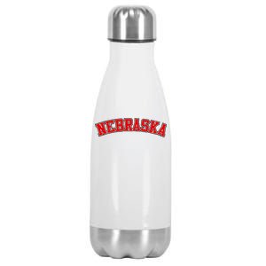 Nebraska Sports Fan Word Logo Football Stainless Steel Insulated Water Bottle