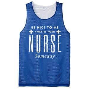 Nurse Someday Funny Be Nice To Me Occasion Birthday Funny Gift Meaningful Gift Mesh Reversible Basketball Jersey Tank