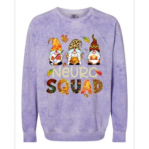 Neuro Squad Gnome Nurse Leopard Thanksgiving Stethoscope Gift Colorblast Crewneck Sweatshirt