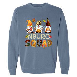 Neuro Squad Gnome Nurse Leopard Thanksgiving Stethoscope Gift Garment-Dyed Sweatshirt