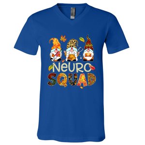 Neuro Squad Gnome Nurse Leopard Thanksgiving Stethoscope Gift V-Neck T-Shirt