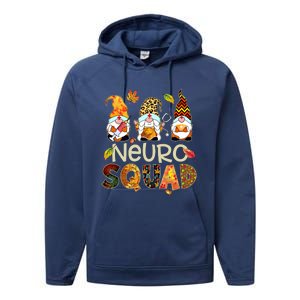 Neuro Squad Gnome Nurse Leopard Thanksgiving Stethoscope Gift Performance Fleece Hoodie