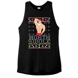 North Swole Gift Ugly Christmas Fit Sexy Santa Ladies PosiCharge Tri-Blend Wicking Tank