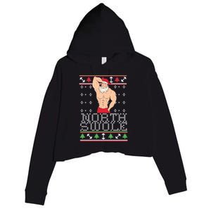 North Swole Gift Ugly Christmas Fit Sexy Santa Crop Fleece Hoodie