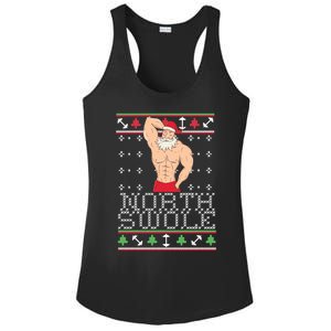 North Swole Gift Ugly Christmas Fit Sexy Santa Ladies PosiCharge Competitor Racerback Tank