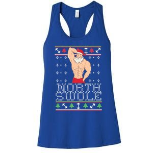 North Swole Gift Ugly Christmas Fit Sexy Santa Women's Racerback Tank