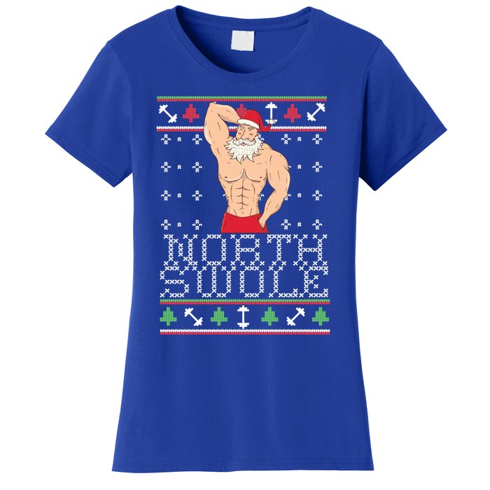 North Swole Gift Ugly Christmas Fit Sexy Santa Women's T-Shirt