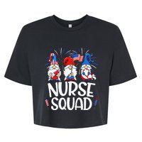 Nurse Squad Gnomes Nurse 4th Of July Stethoscope Bella+Canvas Jersey Crop Tee