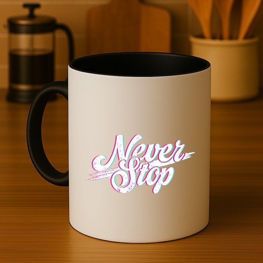Never Stop Gym Motivation Print Mug