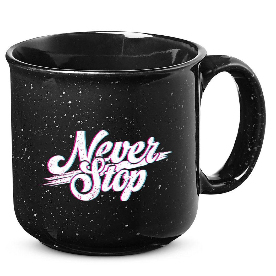 Never Stop Gym Motivation Print 15oz Campfire Ceramic Mug