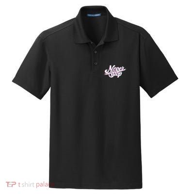 Never Stop Gym Motivation Print Dry Zone Grid Polo