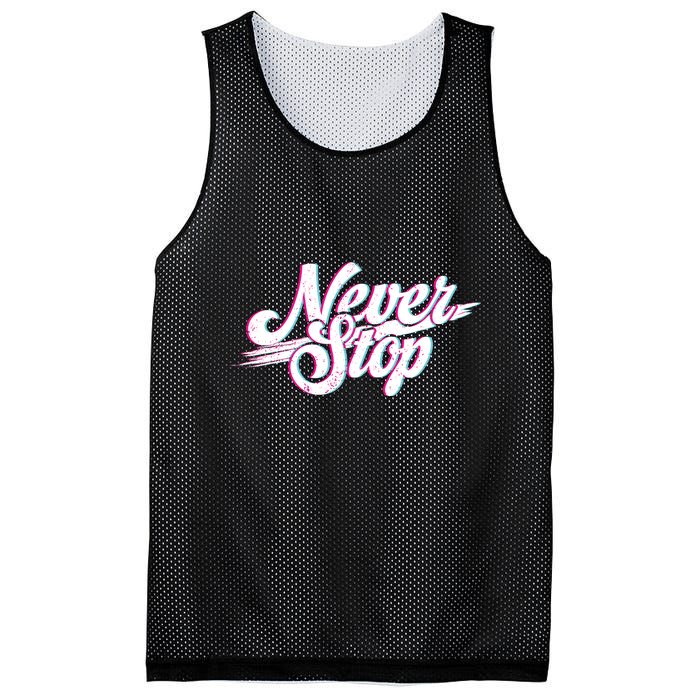 Never Stop Gym Motivation Print Mesh Reversible Basketball Jersey Tank