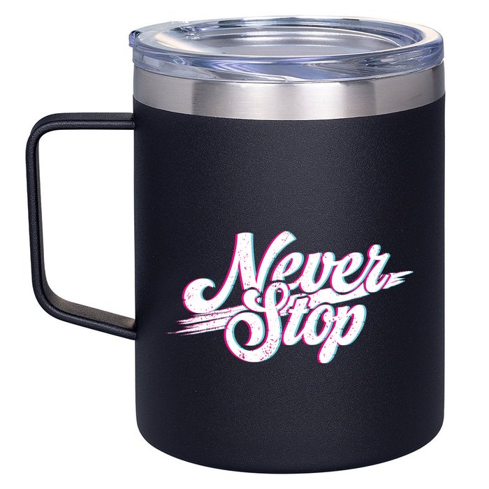 Never Stop Gym Motivation Print 12oz Stainless Steel Coffee Mug