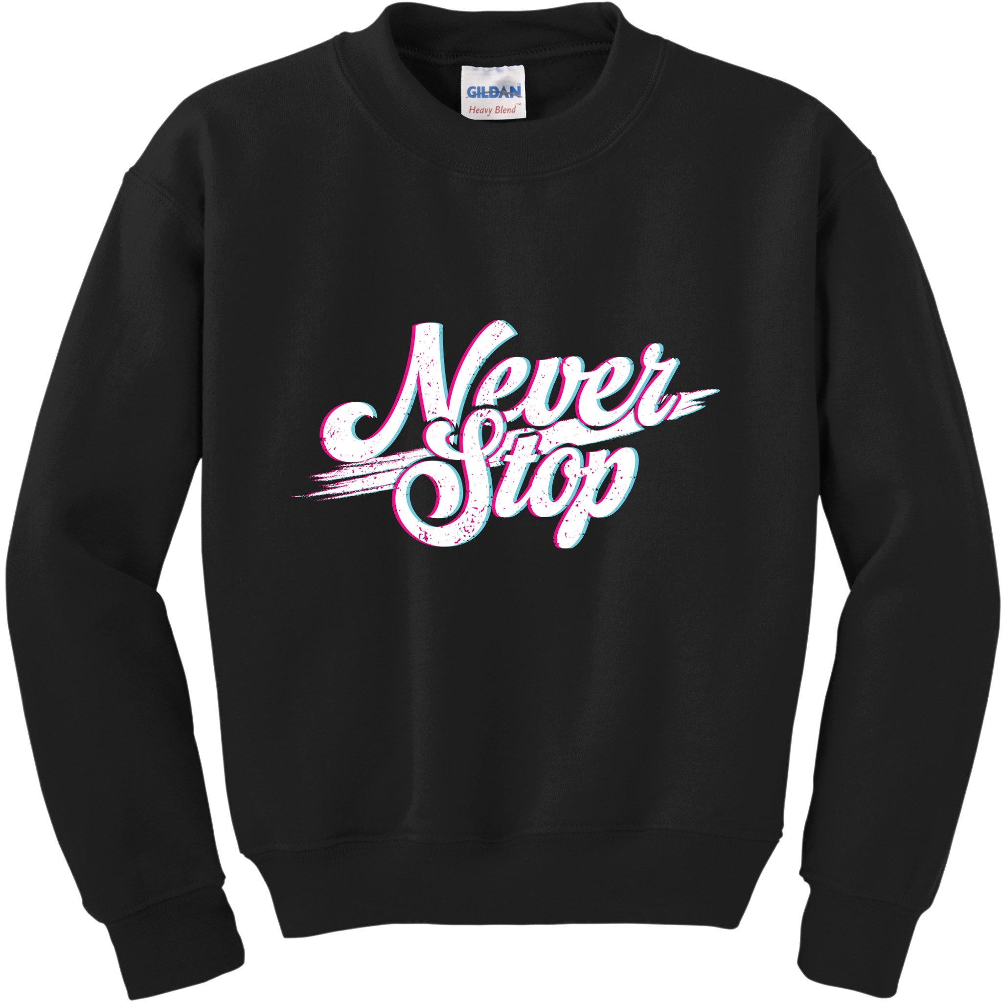 Never Stop Gym Motivation Print Kids Sweatshirt