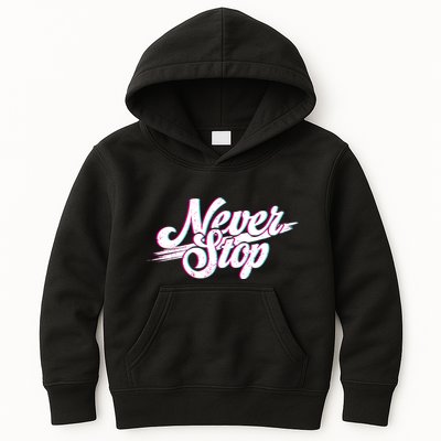 Never Stop Gym Motivation Print Kids Hoodie