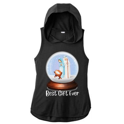 Nativity Snow Globe Best Ever Jesus Mary Joseph Christmas Ladies PosiCharge Tri-Blend Wicking Draft Hoodie Tank