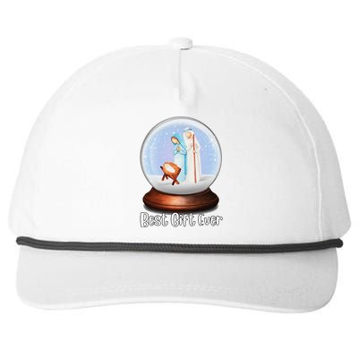 Nativity Snow Globe Best Ever Jesus Mary Joseph Christmas Snapback Five-Panel Rope Hat