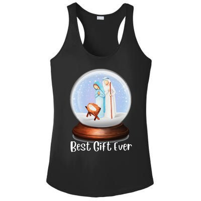 Nativity Snow Globe Best Ever Jesus Mary Joseph Christmas Ladies PosiCharge Competitor Racerback Tank