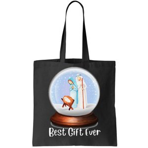 Nativity Snow Globe Best Ever Jesus Mary Joseph Christmas Tote Bag