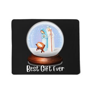 Nativity Snow Globe Best Ever Jesus Mary Joseph Christmas Mousepad