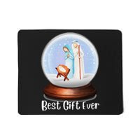 Nativity Snow Globe Best Ever Jesus Mary Joseph Christmas Mousepad