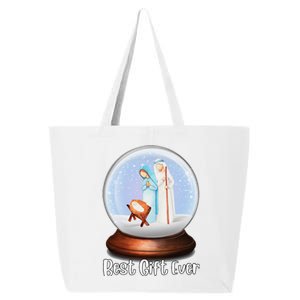 Nativity Snow Globe Best Ever Jesus Mary Joseph Christmas 25L Jumbo Tote